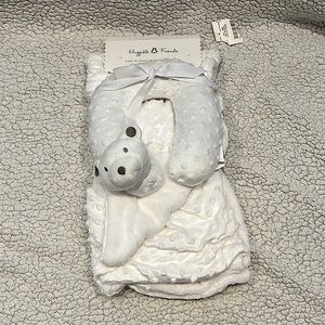 Huggable Friends Baby Blanket with Travel Pillow (New)